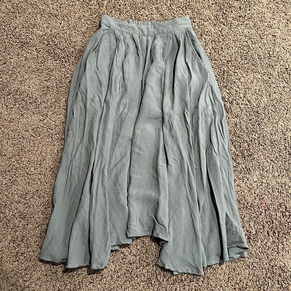 Mable by Anthropologie Skirt Small green pockets asymmetrical Lagan Look Boho - Picture 1 of 5